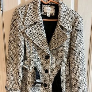 White House Black Market Monochrome Tweed Jacket